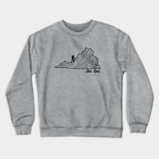 Get Lost Hiking Topographic Art Hike Virginia State Map Crewneck Sweatshirt